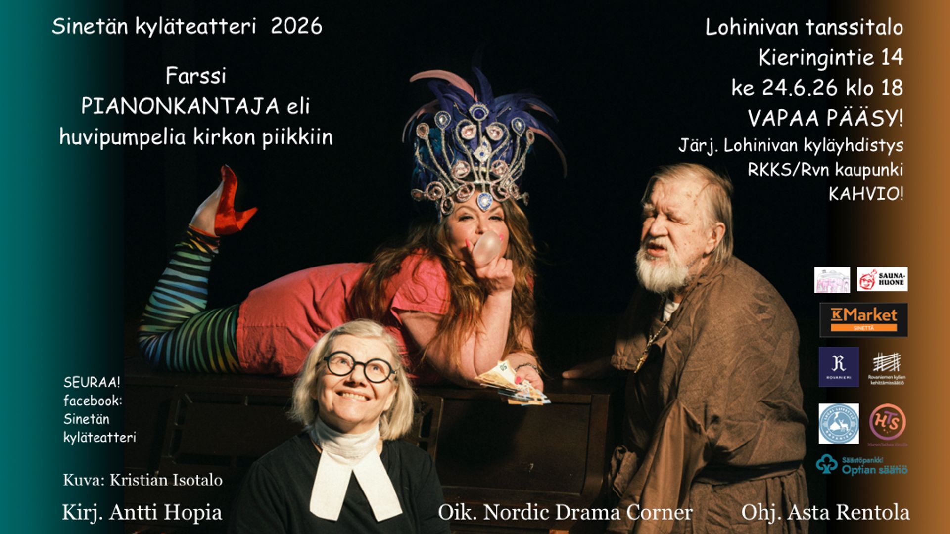 Sinetän kyläteatterin näytelmä kesällä 2026