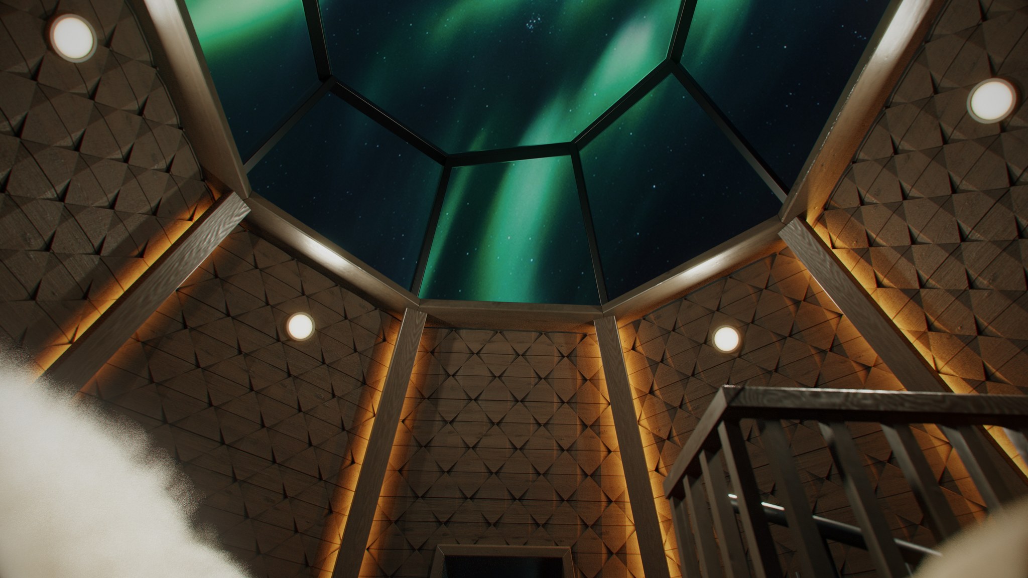 Apukka Resort Rovaniemi Lapland Finland Kammi Suite view from bed