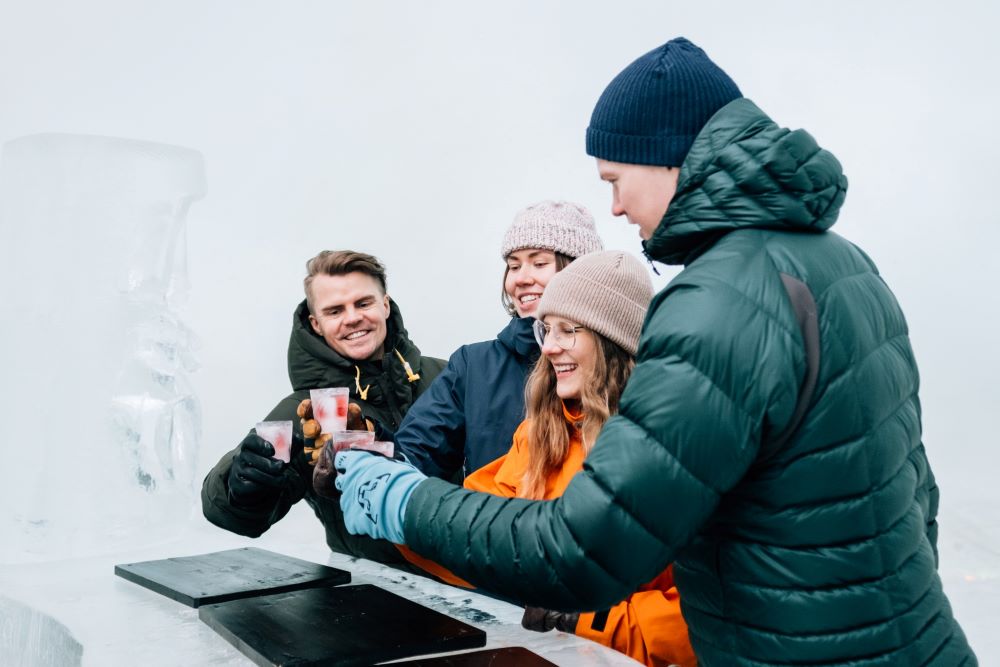 Arctic SnowHotel & Glass Igloos, Ice restaurant, Rovaniemi, Lapland, Finland