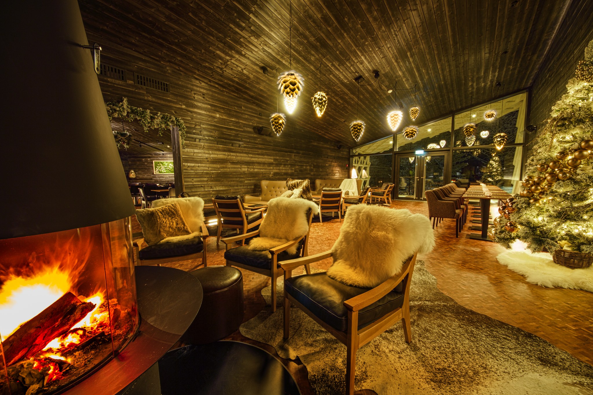 Arctic TreeHouse Hotel Rakas Restaurant Lounge in Rovaniemi Lapland Finland