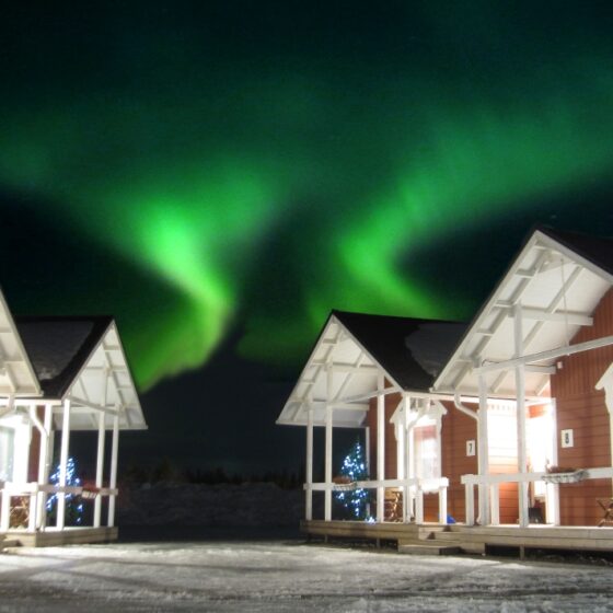 Auroras at Santa Claus Holiday Village, Rovaniemi, Lapland, Finland