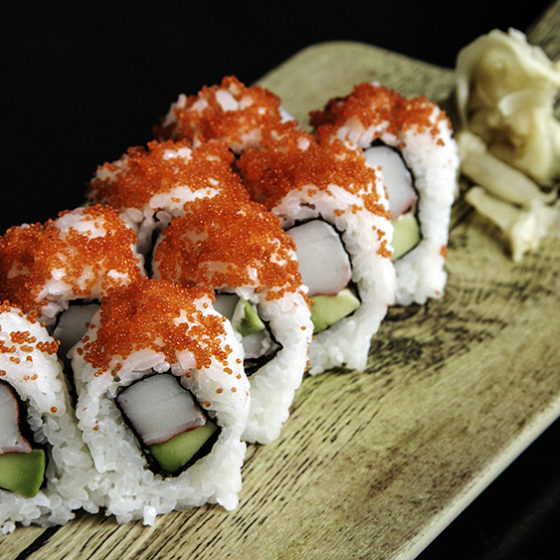 California sushis in Himo restaurant, Rovaniemi, Lapland, Finland