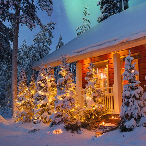 Christmas Chalets in Rovaniemi, Lapland, Finland