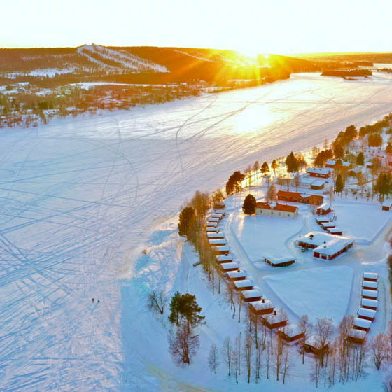 Cottages in Napapiirin Saarituvat in Rovaniemi, Lapland, Finland
