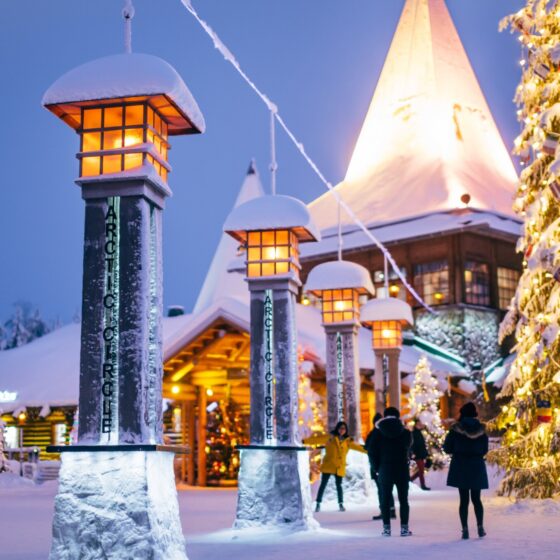 Crossing the Arctic Circle at Santa Claus Village in Rovaniemi Lapland Finland (1)