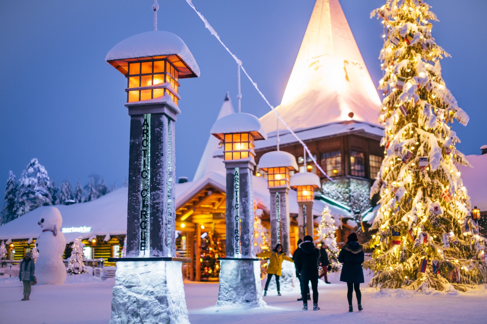 Crossing the Arctic Circle at Santa Claus Village in Rovaniemi Lapland Finland (1)