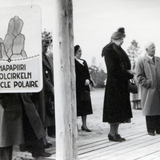 Eleanor Rooservelt and Uuno Hannula 1950 in Rovaniemi Lapland Finland