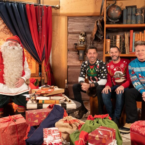 ordon, Gino and Fred at Santa Claus Office in Rovaniemi Lapland Finland