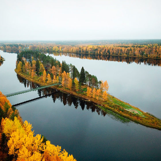 Hotel Vartiosaari autumn Rovaniemi, Lapland, Finland