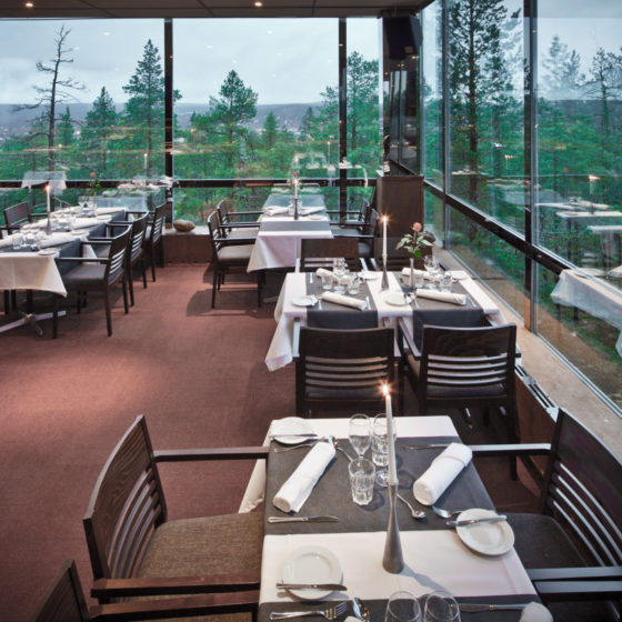 Sky Kitchen and view restaurant in Rovaniemi, Lapland, Finland