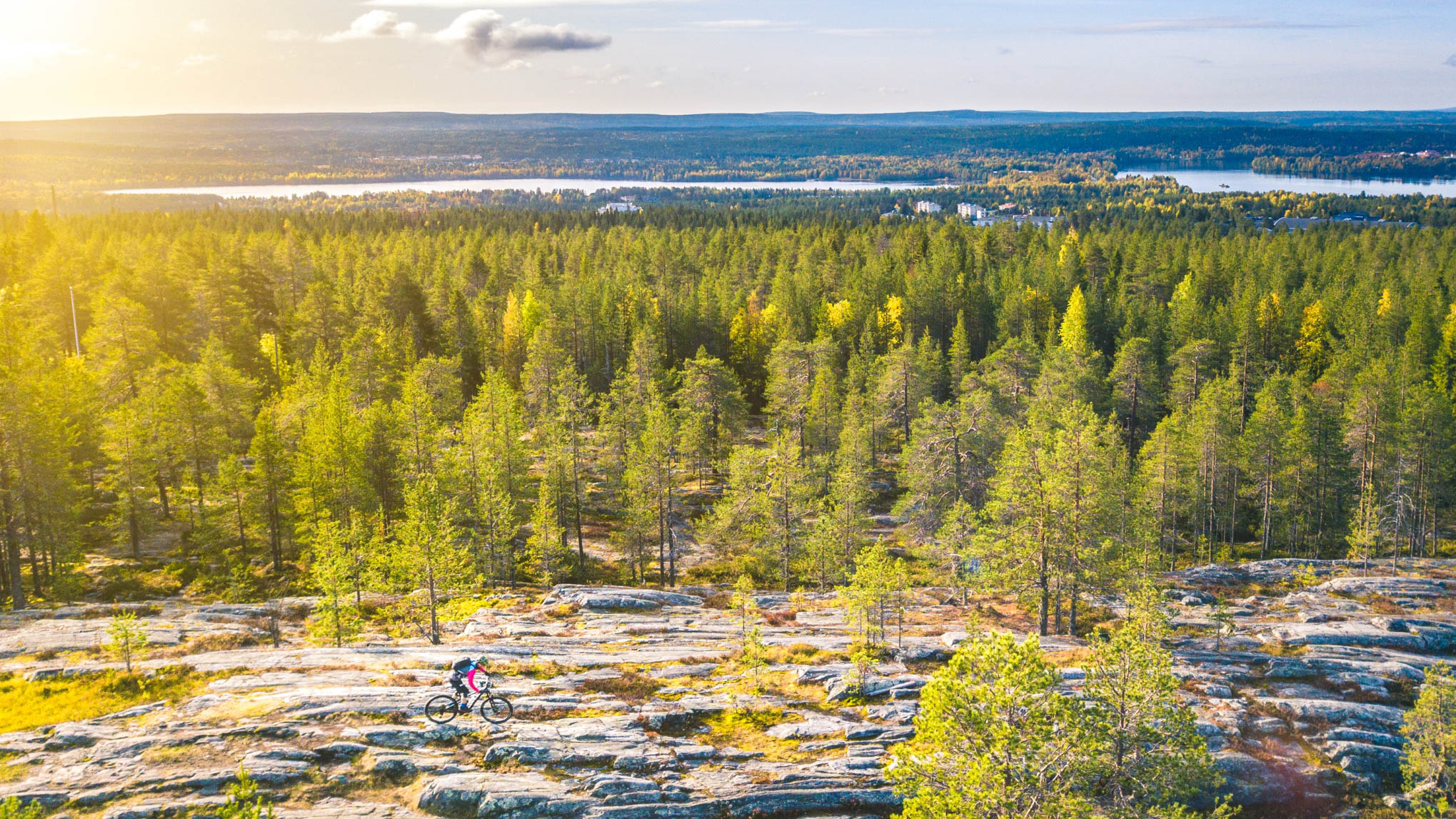 Mountain Biking Ounasvaara, Rovaniemi, Lapland, Finland