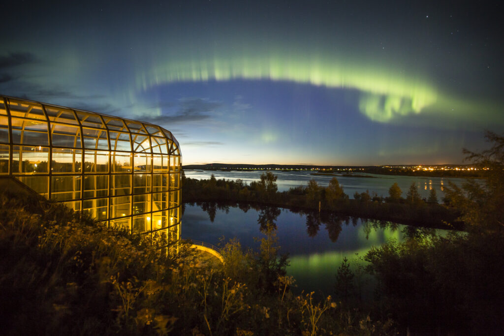 Northern Lights by Museum Science Centre Arktikum in Rovaniemi Lapland Finland
