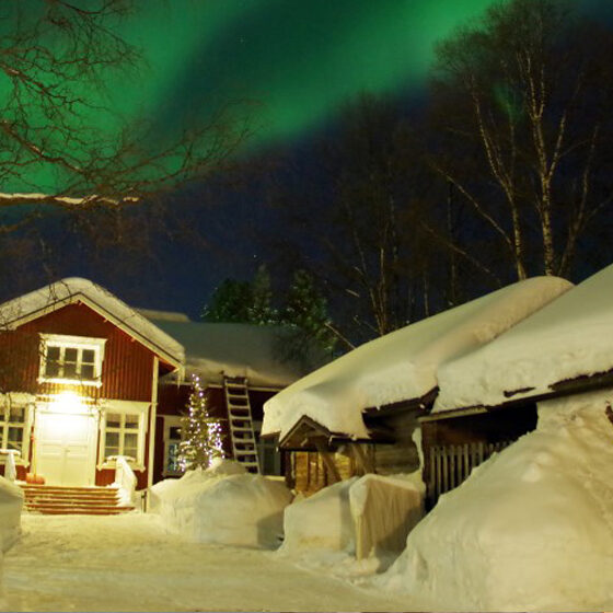 Northern Lights in Lauri House, Rovaniemi, Lapland, Finland