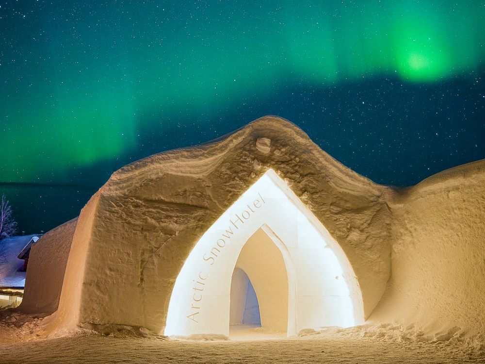 Arctic Snow Hotel & Glass Igloos, SnowHotel, Northern Lights, Rovaniemi, Lapland, Finland