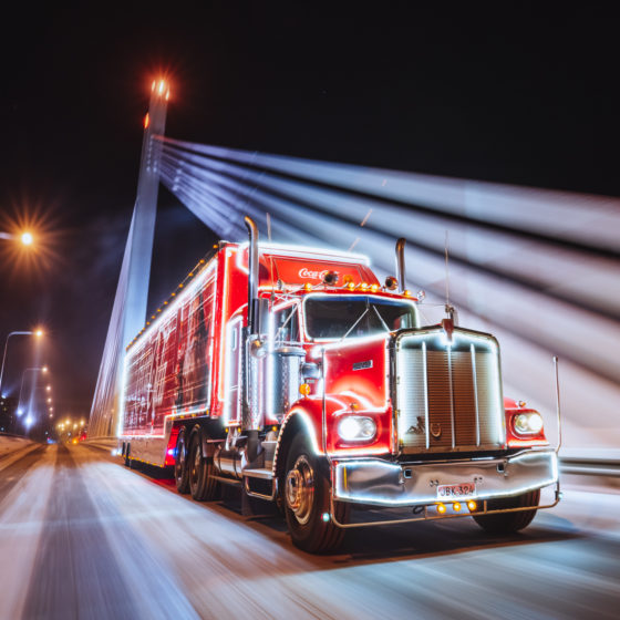 Coca-Cola truck in Rovaniemi Lapland