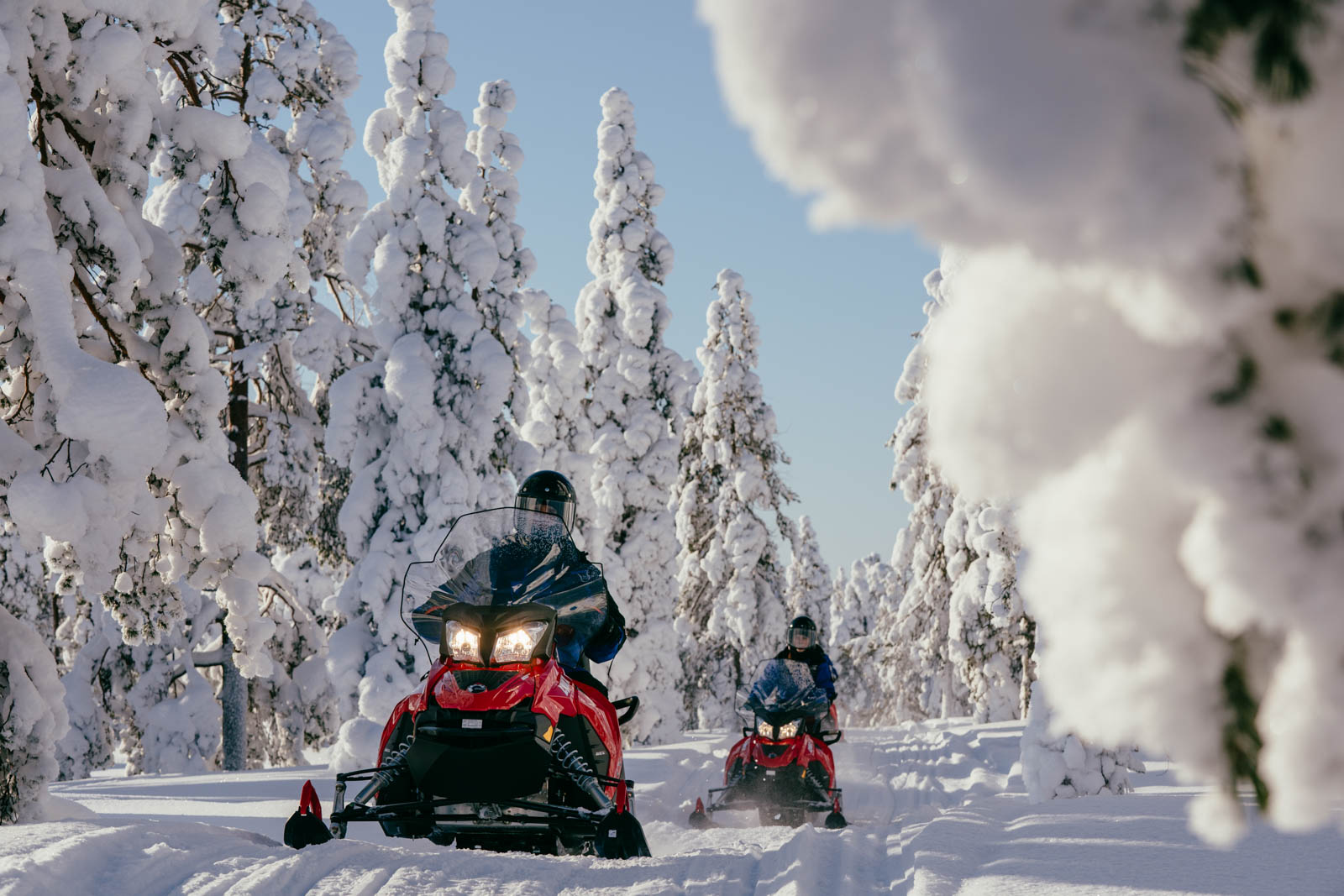 Snowmobiling in Rovaniemi Lapland Finland 