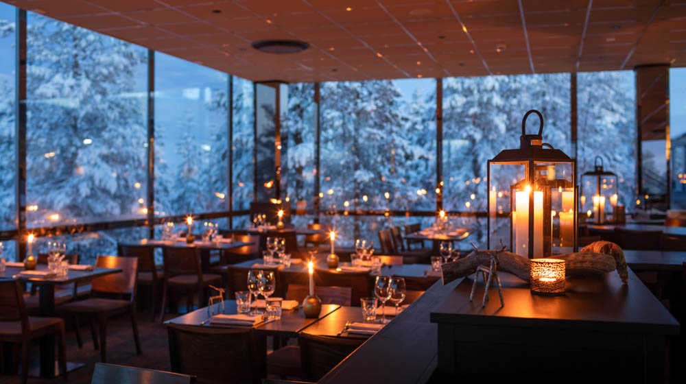 Sky Kitchen View Restaurant, Lapland Hotels Sky Ounasvaara, Rovaniemi, Lapland, Finland