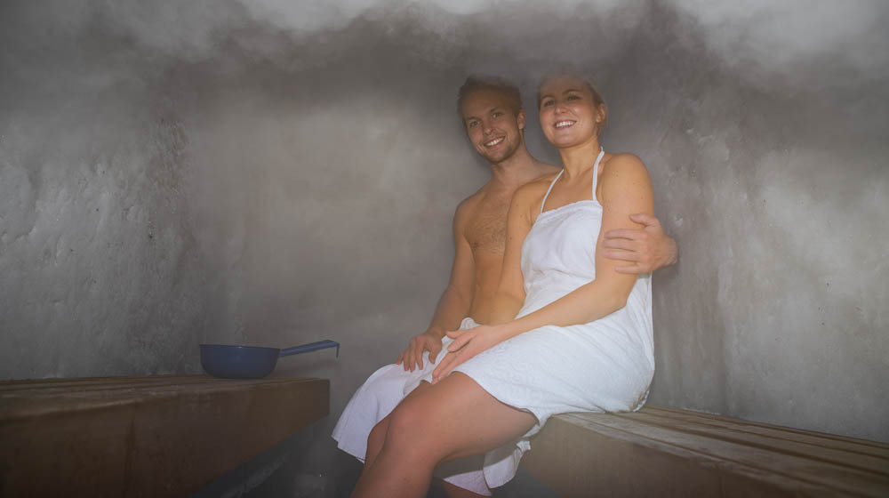 Snow Sauna in Arctic SnowHotel and Glass Igloos, Rovaniemi, Lapland, Finland