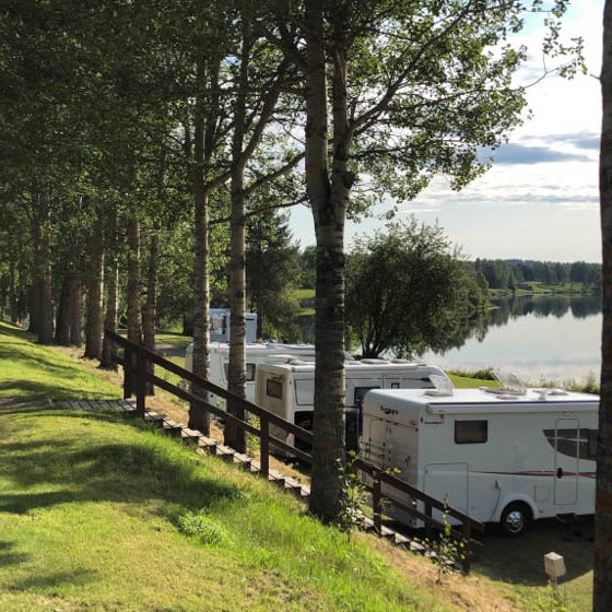 Summer camping in Napapiirin Saarituvat, Rovaniemi, Lapland, Finland