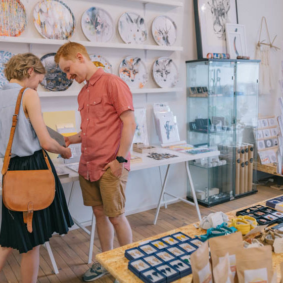 Shopping local in Arctic Design Shop in Rovaniemi, Lapland, Finland. Photo credit Harri Tarvainen & Terhi Tuovinen