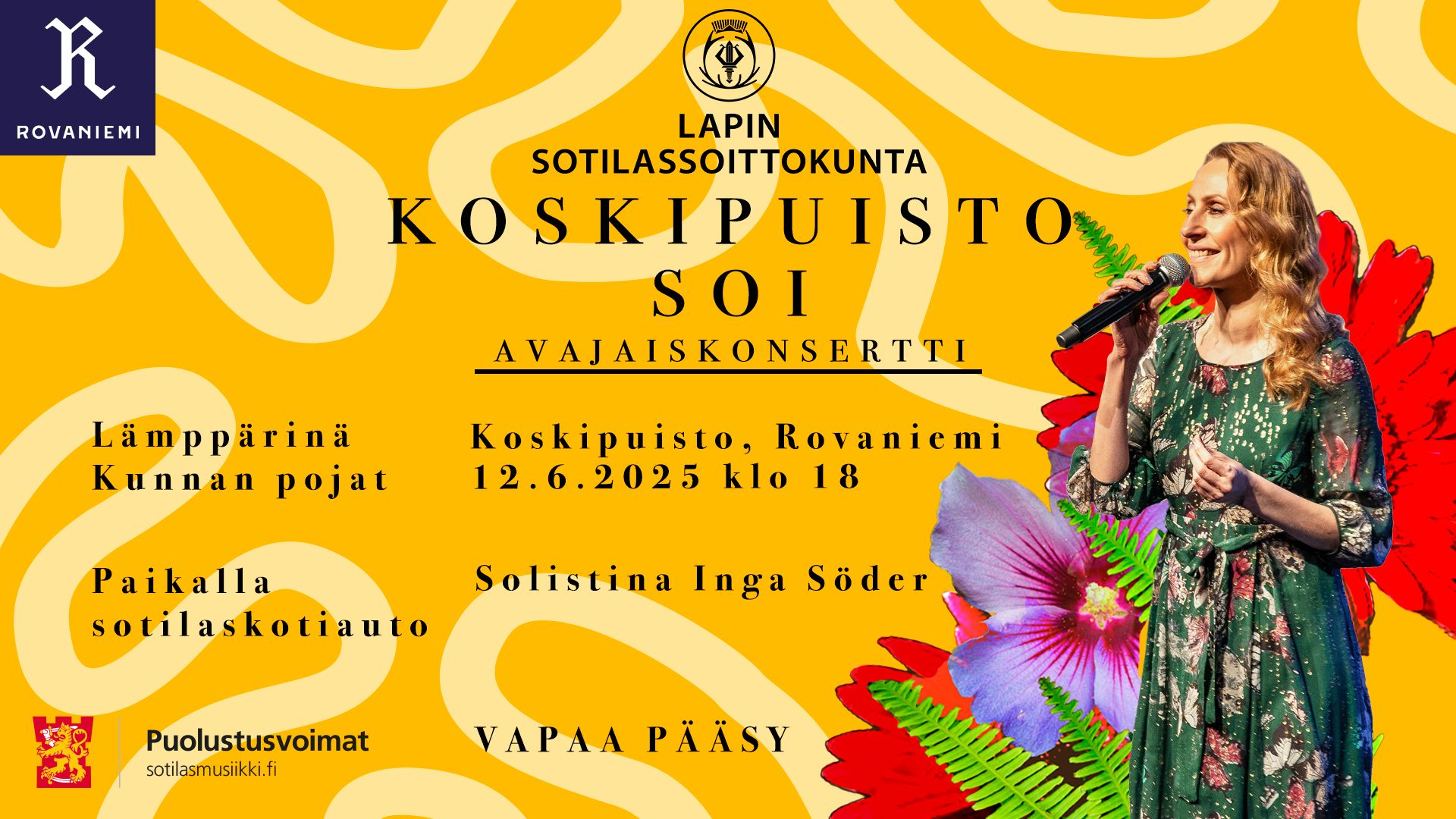 Kuvassa Inga Söder laulamassa