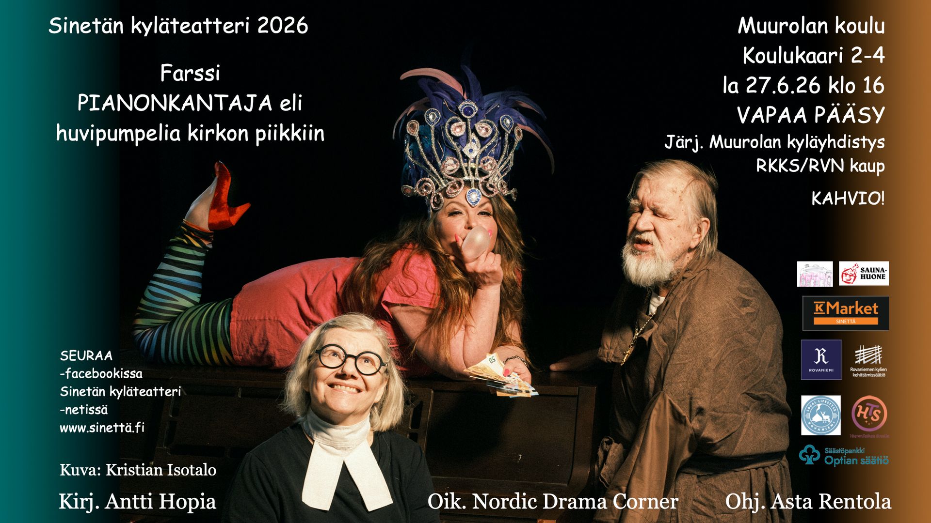 Sinetän kyläteatterin näytelmä kesällä 2026