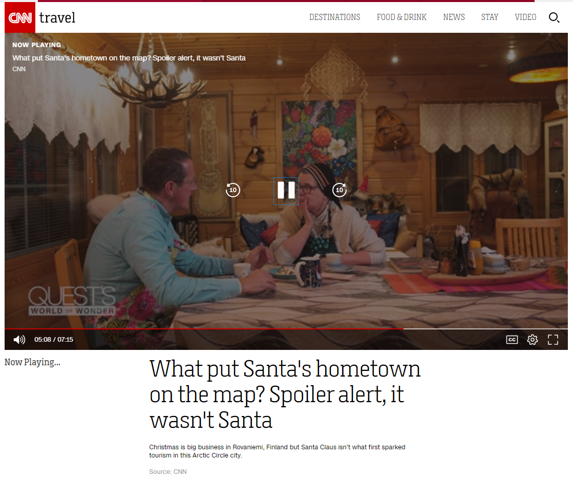CNN Richards Quest in Rovaniemi Lapland Finland