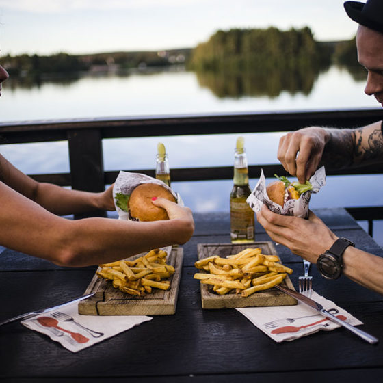 hamburgers Kesarafla sauna in Rovaniemi, Lapland, Finland