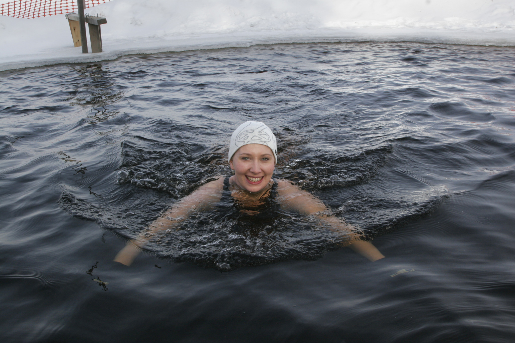 Ice swimming in Rovaniemi, Lapland, Finland
