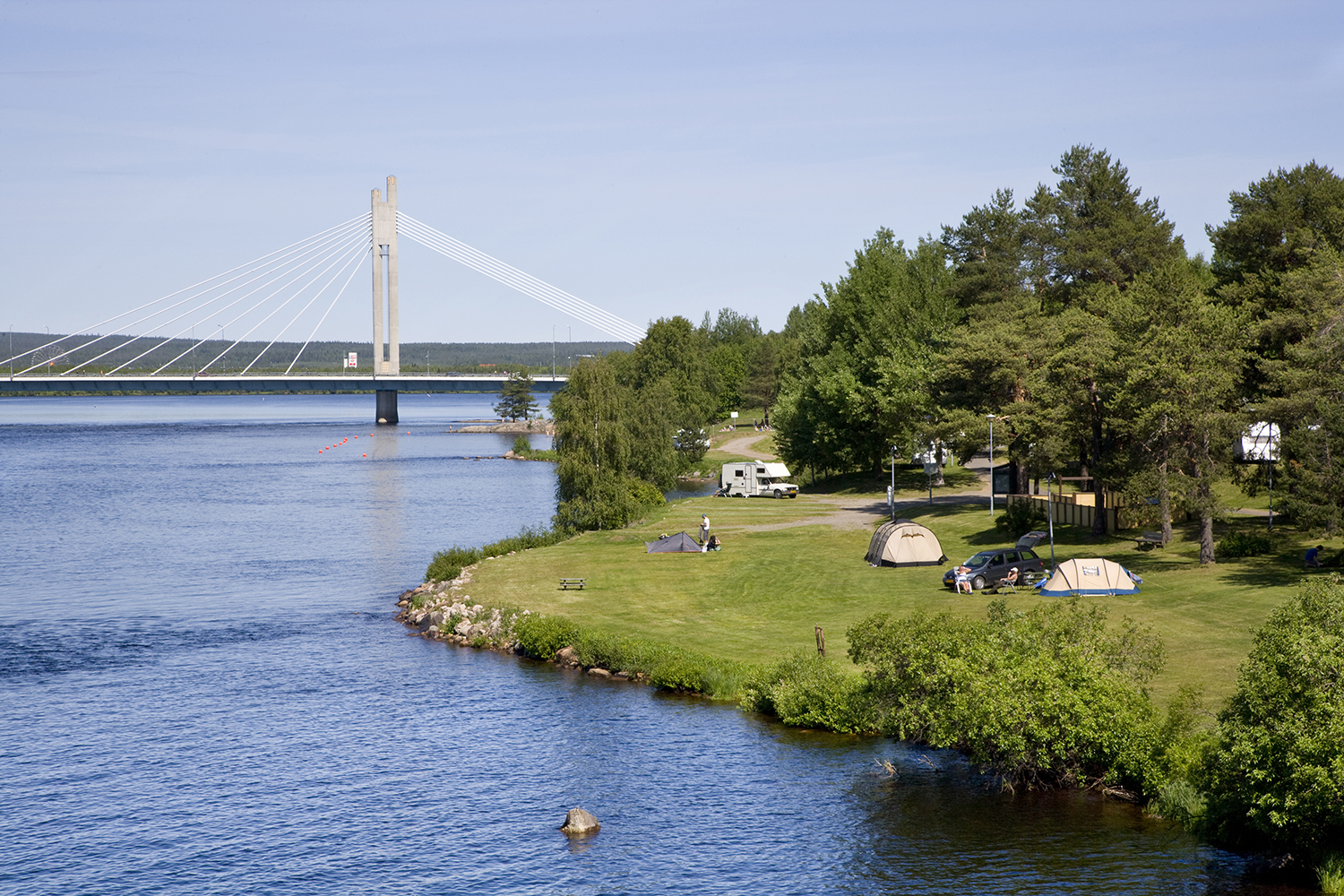 Ounaskoski camping in Rovaniemi, Lapland, Finland
