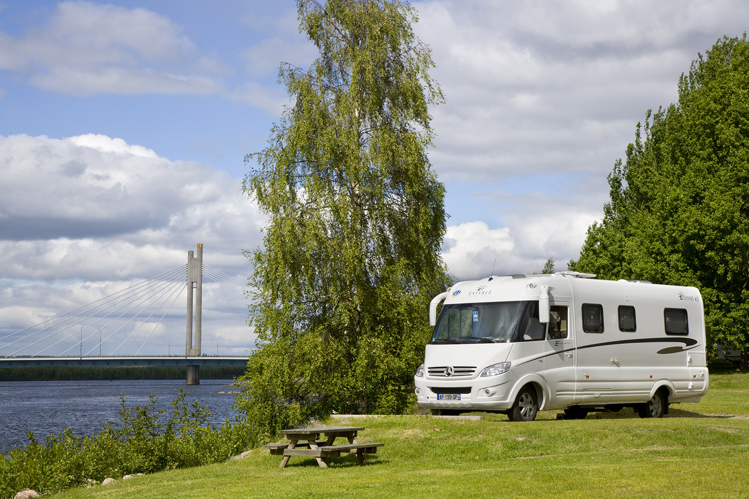 Ounaskoski camping in Rovaniemi, Lapland, Finland