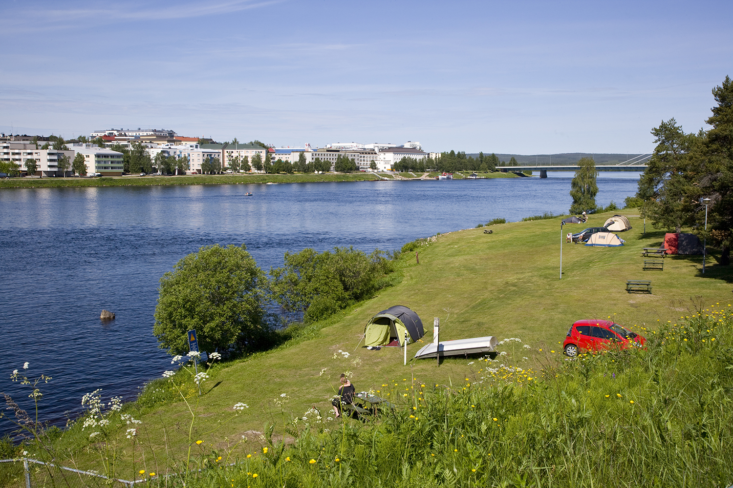 Ounaskoski camping in Rovaniemi, Lapland, Finland